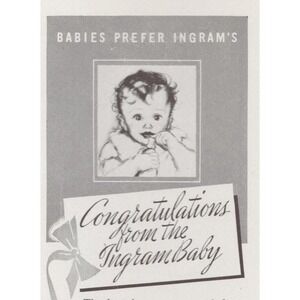 Ingram Control Flow Nipples Baby Feeding Nursery Shower Vintage Print Ad 1937